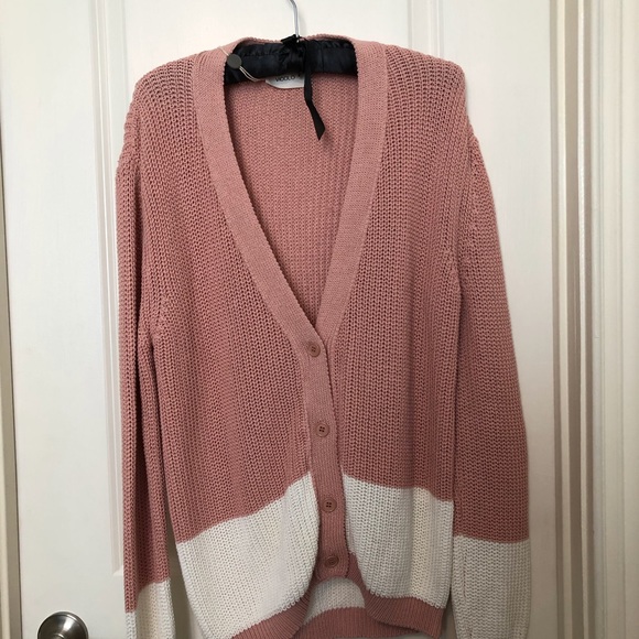 Vicolo Pastel Pink and White Cardigan size XL - Picture 2 of 10